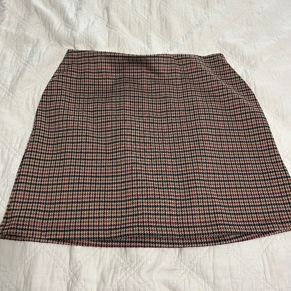 MAURICES High Waisted Brown Plaid Mini Skirt - Picture 1 of 7